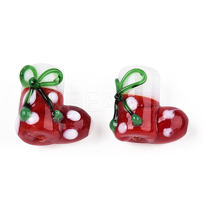 Christmas Themed Handmade Lampwork Beads LAMP-TAC0004-06-1