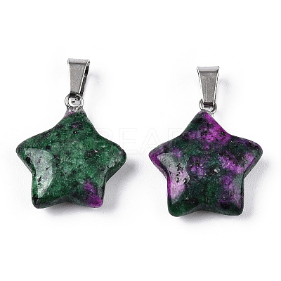 Star Dyed Natural Ruby in Zoisite Pendants X-G-Q367-19-1