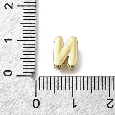 Brass Micro Pave Cubic Zirconia Letter Multi-Strand Links X-KK-D295-32G-14-1