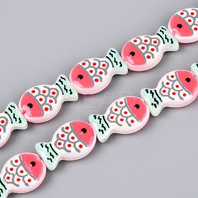 Dyed & Heated Glass Enamel Beads GLAA-T023-45E-1