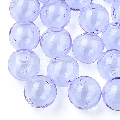 Transparent Blow High Borosilicate Glass Globe Beads GLAA-T003-09B-1