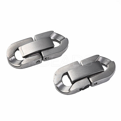 Non-Tarnish 304 Stainless Steel Fold Over Clasps STAS-N087-48B-01P-1