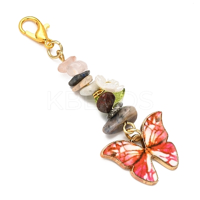 8Pcs Butterfly Alloy Enamel Pendant Decorations HJEW-JM04157-1