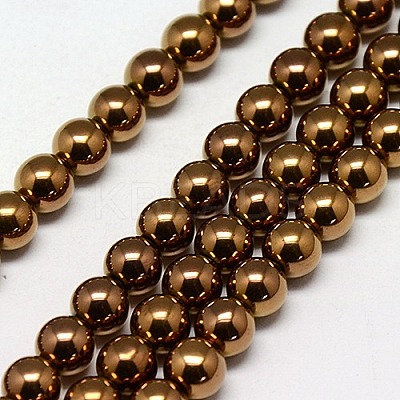 Electroplate Non-magnetic Synthetic Hematite Beads Strands G-J169A-6mm-M-1