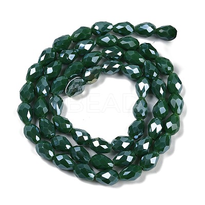 Opaque Solid Color Electroplate Glass Beads Strands EGLA-N013-P6mm-B04-1
