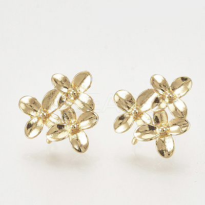 Brass Ear Stud Findings X-KK-T027-108G-1