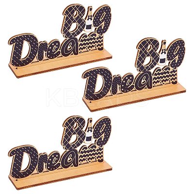 Basswood Cake Insert Card Decoration DIY-WH0016-72-1