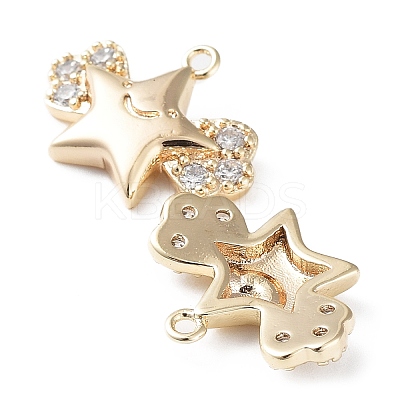 Brass with Clear Cubic Zirconia Charms KK-G474-02G-1