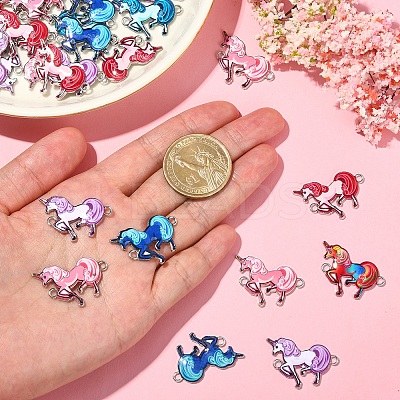 30Pcs Printed Alloy Connector Charms PALLOY-CJ0002-22-1