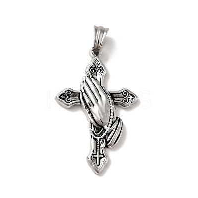 Tibetan Style 304 Stainless Steel Pendants STAS-G275-03AS-1