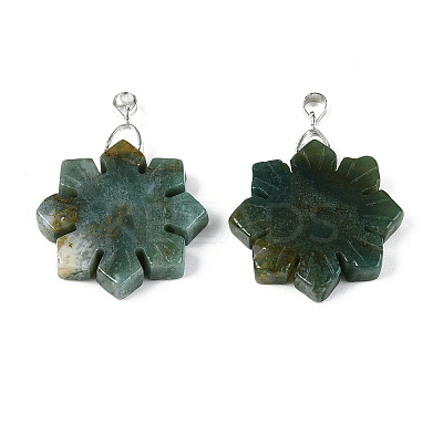 Natural Indian Agate Pendants G-T144-12I-1
