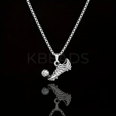 Football Soccer Shoe 667 Stainless Steel Pendant Necklaces for Men FS-WG4A7BD-02-1