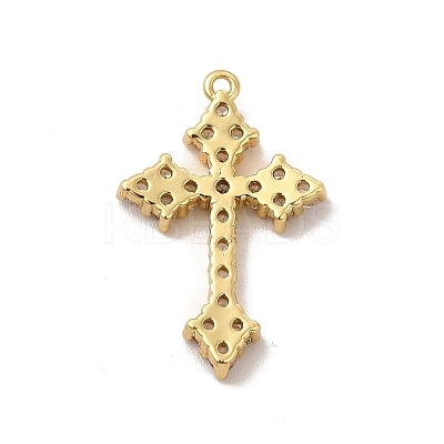 Rack Plating Brass Micro Pave Cubic Zirconia Pendants KK-P230-20G-1