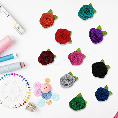 40Pcs 10 Colors Flower Non-Woven Accessories DIY-CY0001-73B-1