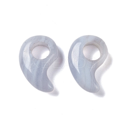 Natural Blue Lace Agate  European Beads G-M441-05-1