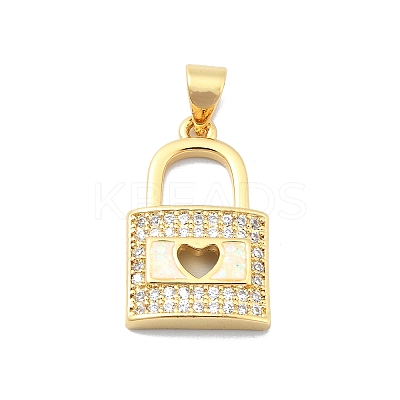 Brass Micro Pave Clear Cubic Zirconia Pendants KK-A221-10G-1