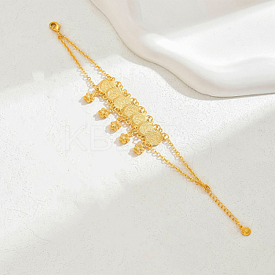 Brass Coin Link Bracelets PV7536-1-1