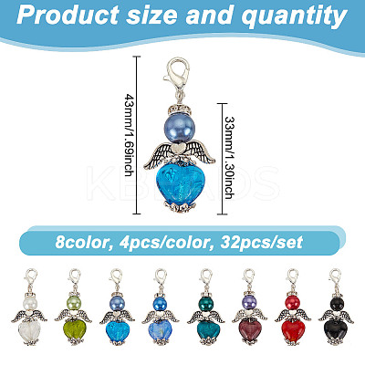 Glass Pendant Decorations HJEW-GO00031-1