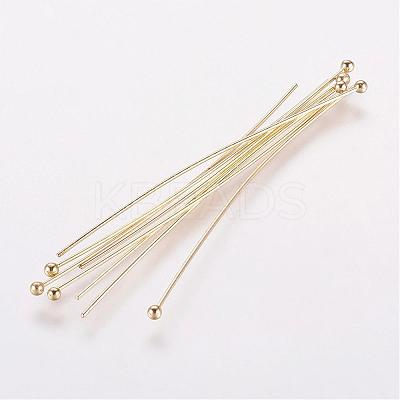 Rack Plating Brass Ball Head Pins KK-E680-03-0.5x40mm-G-1