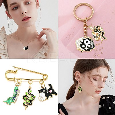 20Pcs 5 Styles Alloy Enamel Pendants ENAM-CJ0005-74-1