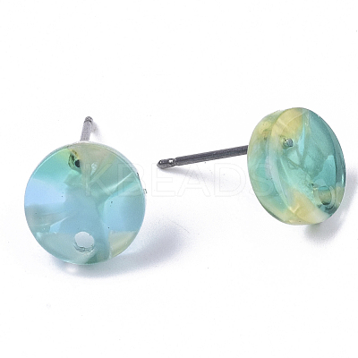 Cellulose Acetate(Resin) Stud Earring Findings KY-R022-017-1