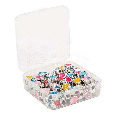 80Pcs 8 Style Food Series UV Plating Acrylic European Beads OACR-LS0001-08-1