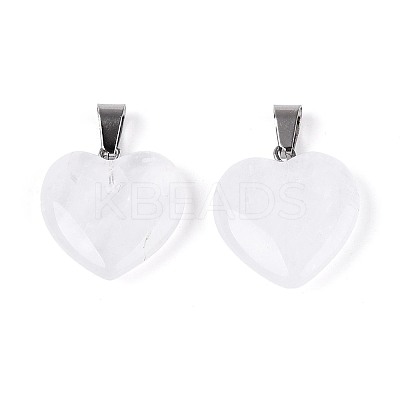 Heart Natural Crystal Pendants LS-G-Q438-15-1