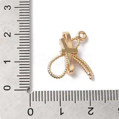 Brass Micro Pave Clear Cubic Zirconia Pendants KK-C062-075G-1