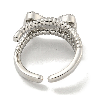 Brass Micro Pave Cubic Zirconia Cuff Ring RJEW-E296-08P-1