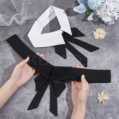 2Pcs 2 Colors Polyester Detachable Blouse False Collar AJEW-NB0003-96-1