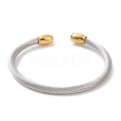 Trendy Women's 304 Stainless Steel Torque Bangles BJEW-N225-72P-1