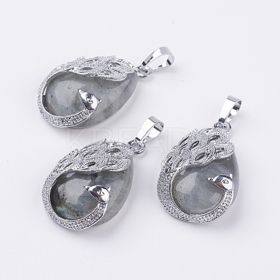 Natural Labradorite Pendants G-E442-04S-1