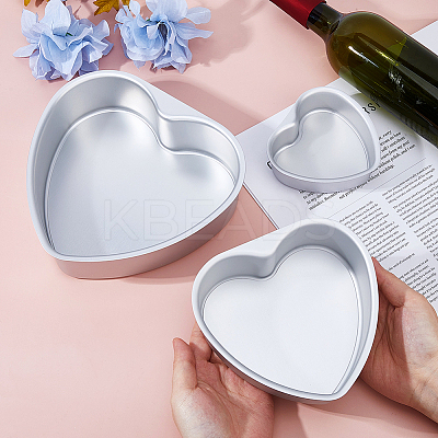3 Bags 3 Styles Heart Aluminium Alloy Cake Mold Rings AJEW-DC0002-06-1