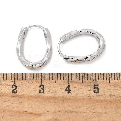 Brass Twist Hoop Earrings EJEW-Q014-02P-1