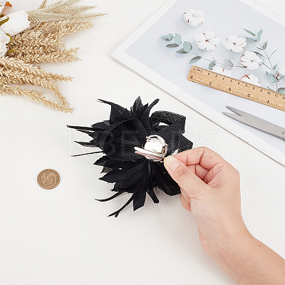 Women's Feather Aligator Hair Clips OHAR-WH0034-13A-1