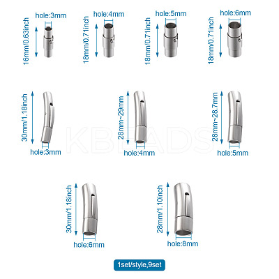 304 Stainless Steel Bayonet Clasps & Magnetic Screw Clasps STAS-YS0001-04P-1