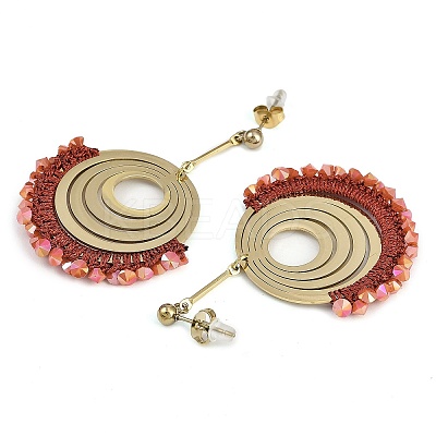 Real 14K Gold Plated 304 Stainless Steel Boho Stud Earrings EJEW-K294-05G-01-1