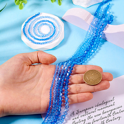 12 Strands 3 Styles Gradient Color Baking Paint Glass Bead Strands DGLA-TA0001-21A-1
