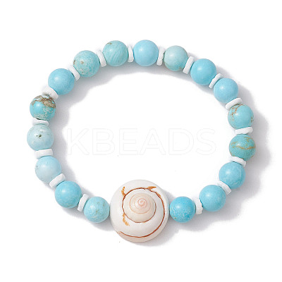 Summer Beach Natural Shiva Eye Shell Bead Bracelets X-BJEW-JB10313-03-1