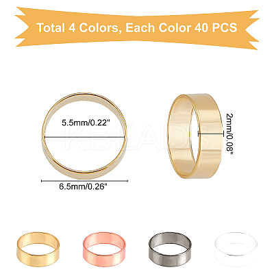 160Pcs 4 Colors 304 Stainless Steel Linking Rings STAS-UN0028-20-1