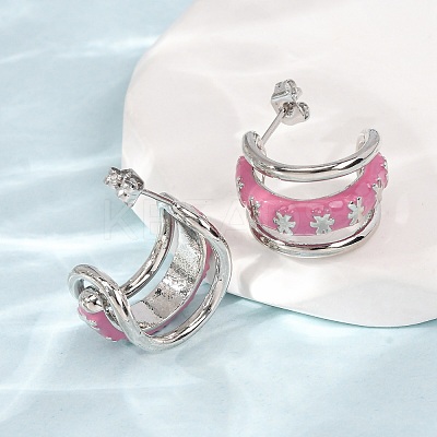 Rack Plating Brass Enamel Stud Earrings KK-CBAB1AF-38B-P-1