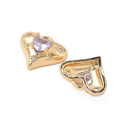 Brass Micro Pave Cubic Zirconia Pendants KK-S531-10G-1