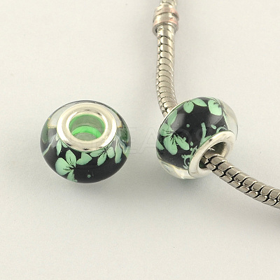 Large Hole Flower Pattern Resin European Beads OPDL-R120-06A-1