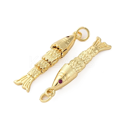 Rack Plating Brass Micro Pave Cubic Zirconia Pendants KK-M309-38I-G-1