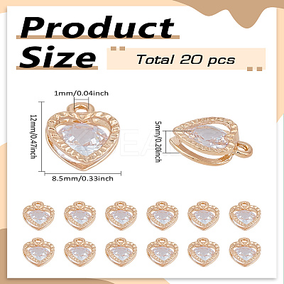 20Pcs Alloy Pendants ZIRC-LP0001-10G-1