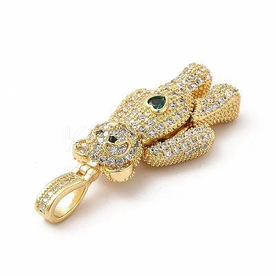 Rack Plating Brass Micro Pave Cubic Zirconia Pendants KK-G456-24G-1