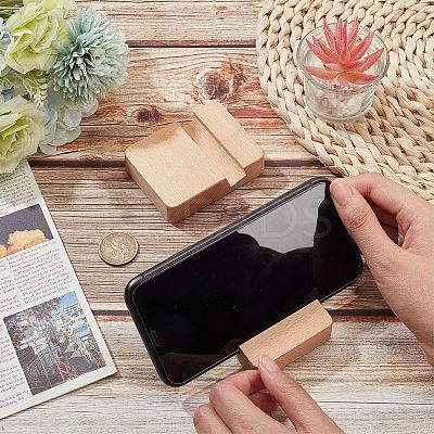 Beech Wood Mobile Phone Holders AJEW-NB0003-89A-1
