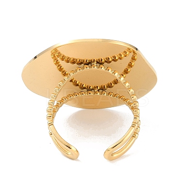 Irregular Round 304 Stainless Steel Open Cuff Rings for Women RJEW-S410-03G-02-1