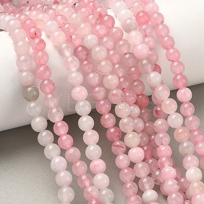 Natural Rose Quartz Dyed Beads Strands G-B046-07-6MM-1
