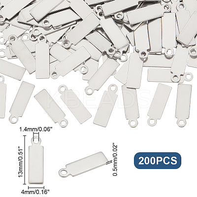 200Pcs 304 Stainless Steel Charms STAS-UN0059-38-1